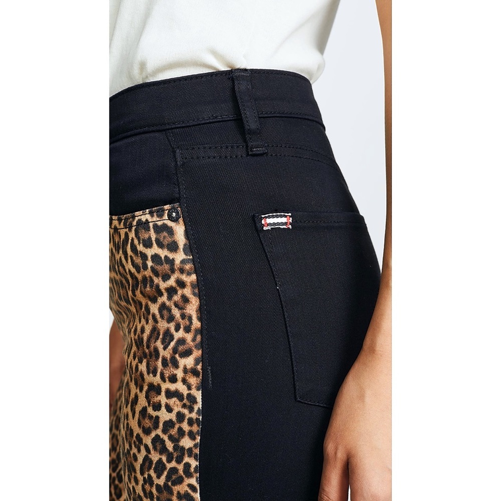 Alice + Olivia Leopard Black Cropped Skinny Denim Jeans Pant - Picture 9 of 16